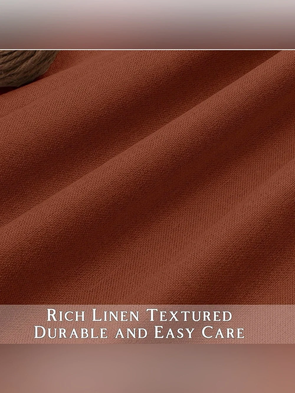 ChrisDowa 100% Blackout Terracotta Linen Textured Curtains 52x120 2 Panels NWOT